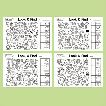 Interactive Hidden Object & Coloring Book for - Educational with Look & Find Activities, Sticker & Pages, Observation Skills & C