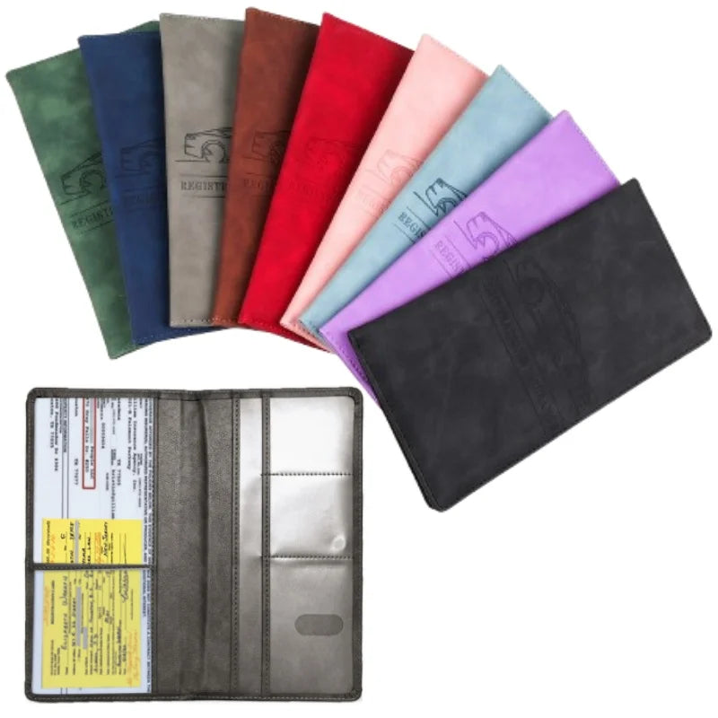 Men's Card Holder, Car Registration Vehicle License Insurance Card Holder Wallet