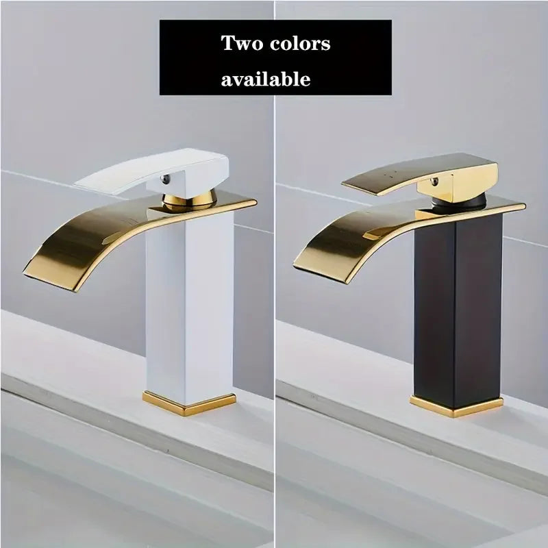 Gold Bathroom Faucet, Brushed Gold Bathroom Faucet, Gold Faucets for Bathroom Vanity, Hot and Cold Dual Control Stainless Steel Alloy Finish Suitable for Bathroom Sink