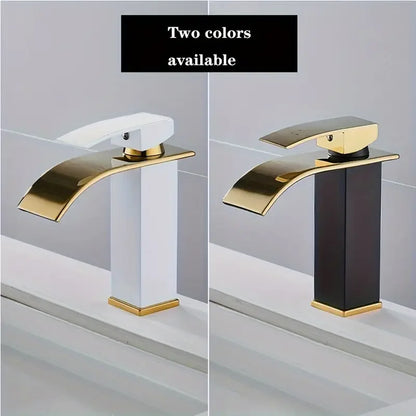 Gold Bathroom Faucet, Brushed Gold Bathroom Faucet, Gold Faucets for Bathroom Vanity, Hot and Cold Dual Control Stainless Steel Alloy Finish Suitable for Bathroom Sink