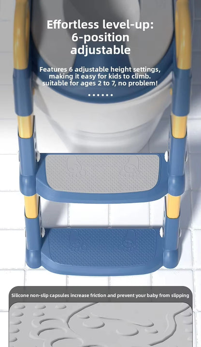 New Children's Toilet Stepped Baby Boys and Girls Toilet Training Foldable Foot Stool Toilet Seat Ring Stepped Assisted Tool
