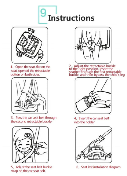 Mifold Portable Baby Car Seat Safety Cushion Travel Pocket Foldable Child Car Safety Seats Harness The Grab and Go Booster