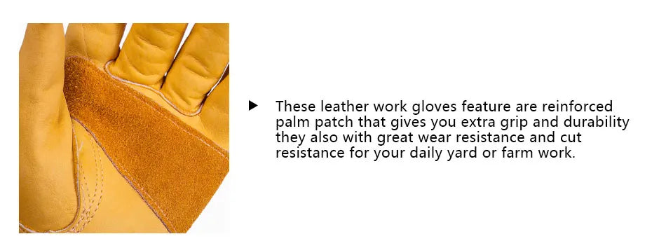Men's HydraHyde Leather Winter Work Gloves | Water-Resistant | Insulated Cow Leather Work Glove Soft Cowhide Welding Security Protection Gloves Workers Mechanic Driver Hunting Driving Farm Garden Glove