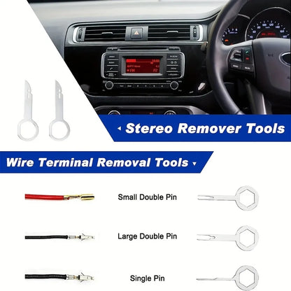 19Pcs Trim Removal Tool Set Clip Plier Upholstery Remover Nylon Car Panel Removal Set with Portable Storage Bag