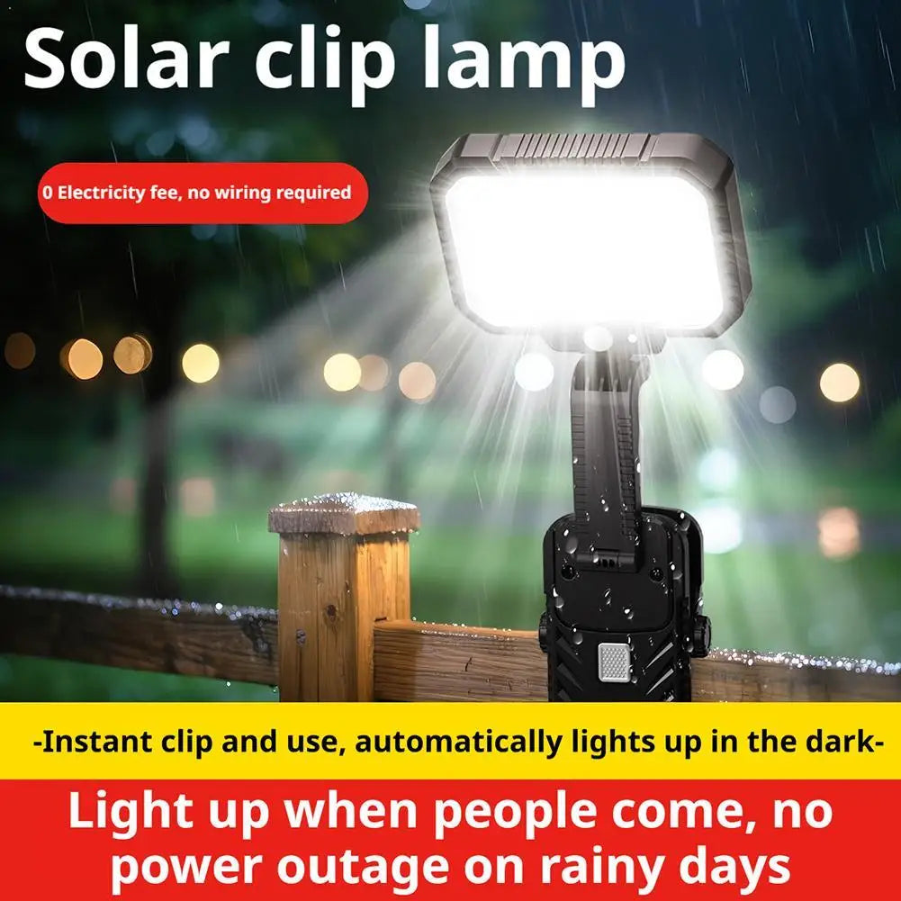 Clip On Solar Lights Outdoor COB LED Security Light Solar Charging 360° Rotatable Rainproof Motion Sensor Auto On/Off For Outdoor