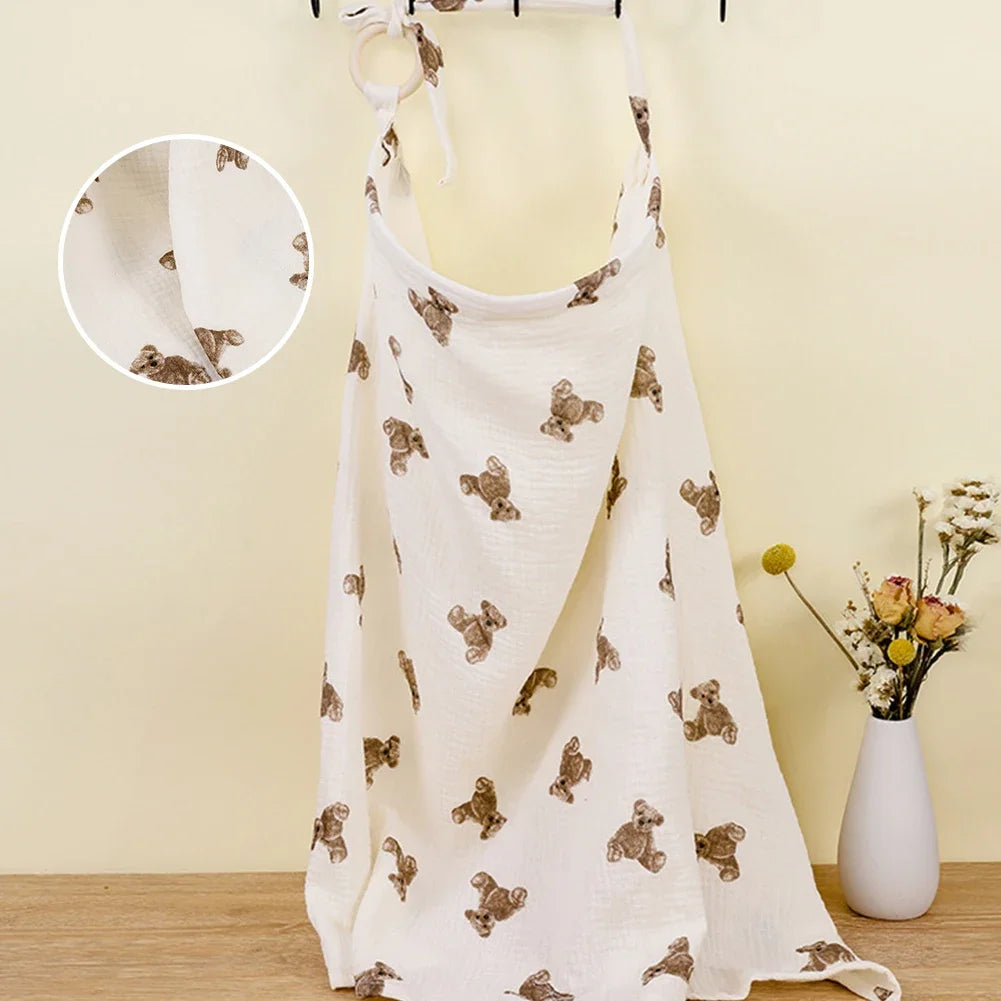 Baby Breastfeeding Cover Cotton Baby Feeding Nursing Cover Adjustable Privacy Breastfeeding Apron Soft Gauze Stroller Blankets
