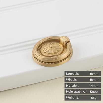 Cabinet Handles Brushed Brass Kitchen Knobs European style minimalist solid brass cabinet DIY pull handle classical luxury drawer gold knob cabinet door long handle