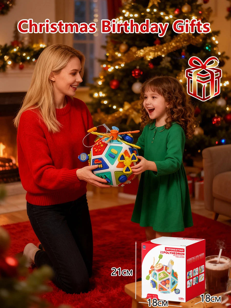 22-in-1 Baby Busy Board Activity Cube Toys Montessori Toy Educational Learning Sensory Travel Toys for Infant Christmas Gifts