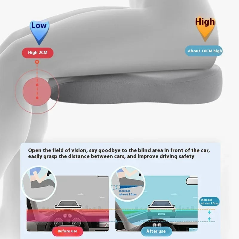 Car Booster Seat Cushion Heightening Height Boost Mat Breathable Portable Car Seat Pad Fatigue Relief Suitable For Cars