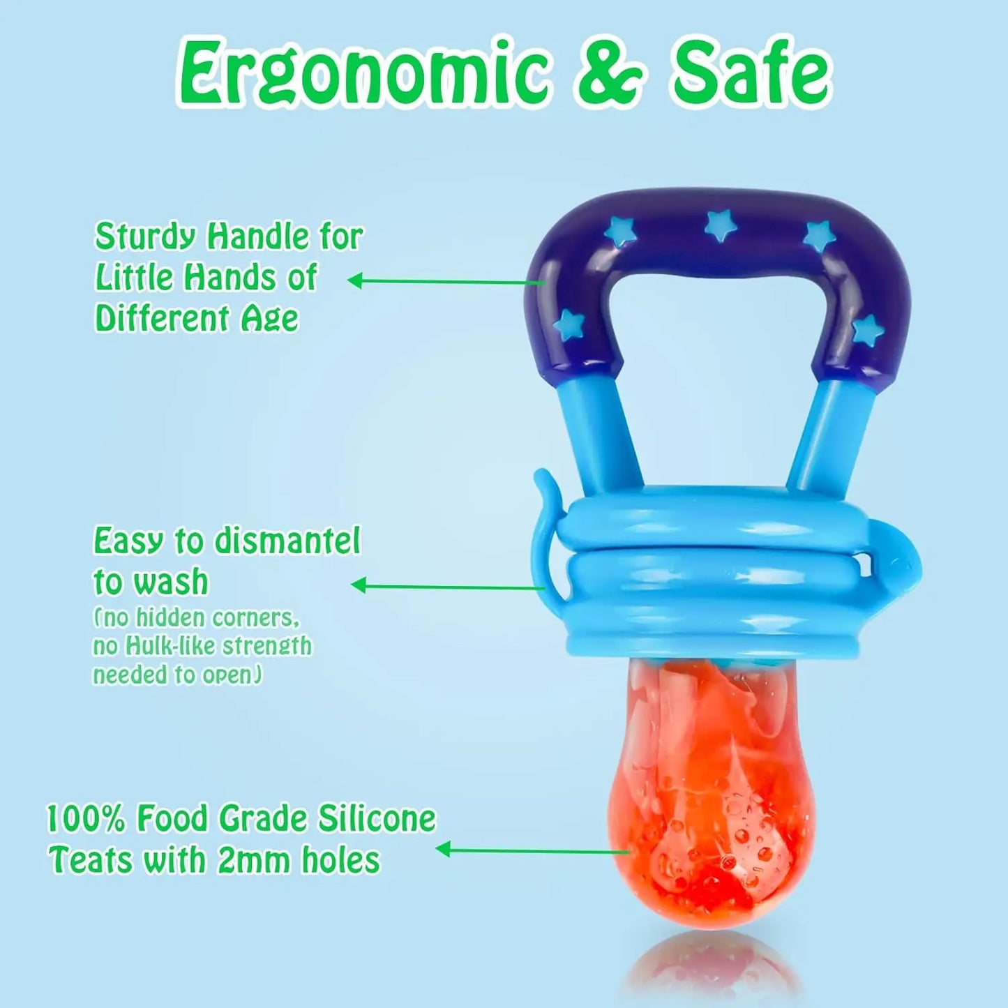 1pc Baby Feeding Spoon Fruit Grinding Pacifier Complementary Bites Silicone Mesh Baby Feeding Tableware