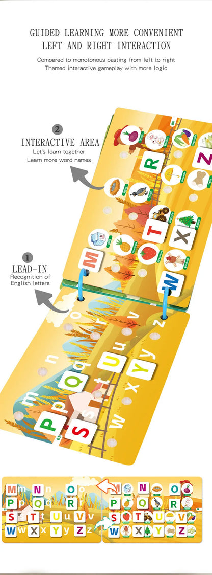 Busy Book for Toddlers Ages 2-6 Quiet Book Preschool Learning Activity Reusable Sticker & Velcro Matching Montessori Fine Mot
