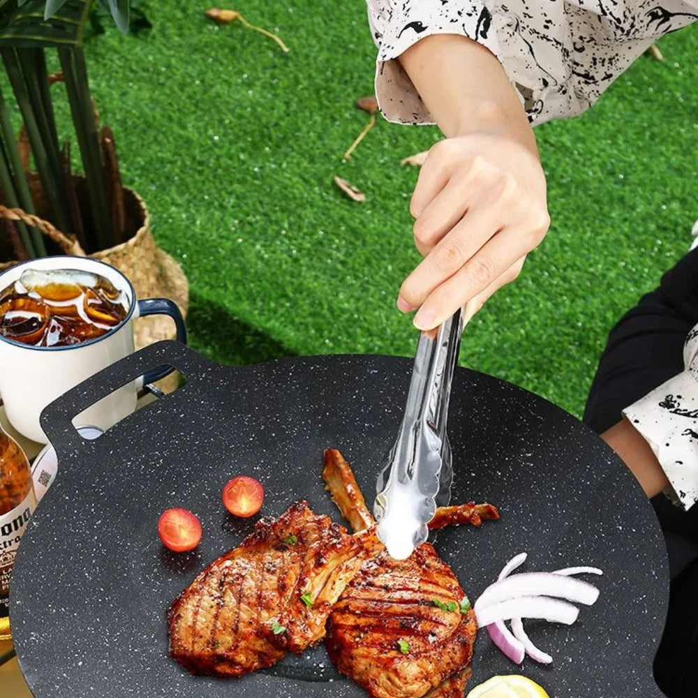 Roasting Round Pans Korean Aluminum Nonstick Grill Top Griddle Pan Bbq Fry Grill Outdoor Cast Iron Barbecue Griddles Grill Pans