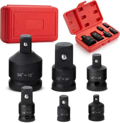 4/6/8/10 Impact Socket Wrench Adapter Set Professional 1/4 3/8 1/2 3/4 Inch Square Drive Adaptor Reducer Spanner Tool ﻿with Case