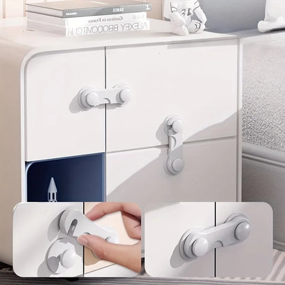 10pcs Baby Safe Straps Baby Safety Lock Drawer Child Safety Cabinet Locks Adhesive Cabinet Drawer Door Latches