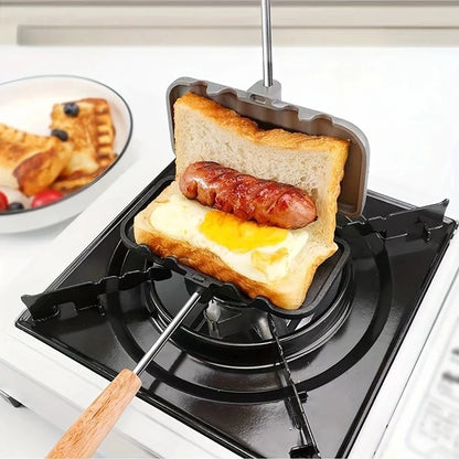 High Temperature Resistant Double Sided Sandwich Baking Pan Multifunctional for Breakfast Pancakes and Omelets Camping BBQ Tools