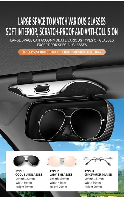 Car Glasses Box Portable Car Sunglasses Holder In The Car Driving Glasses Holder Eyeglass Case Sun Visor Car Lenses Holder