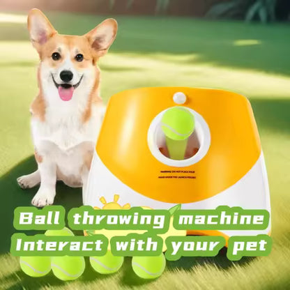 Dog Ball Thrower Launcher, Automatic Ball Launcher for Dogs, 3 Adjustable Distance Settings, Indoor OutdoorInteractive Toy, with 3 2.3-inch Balls