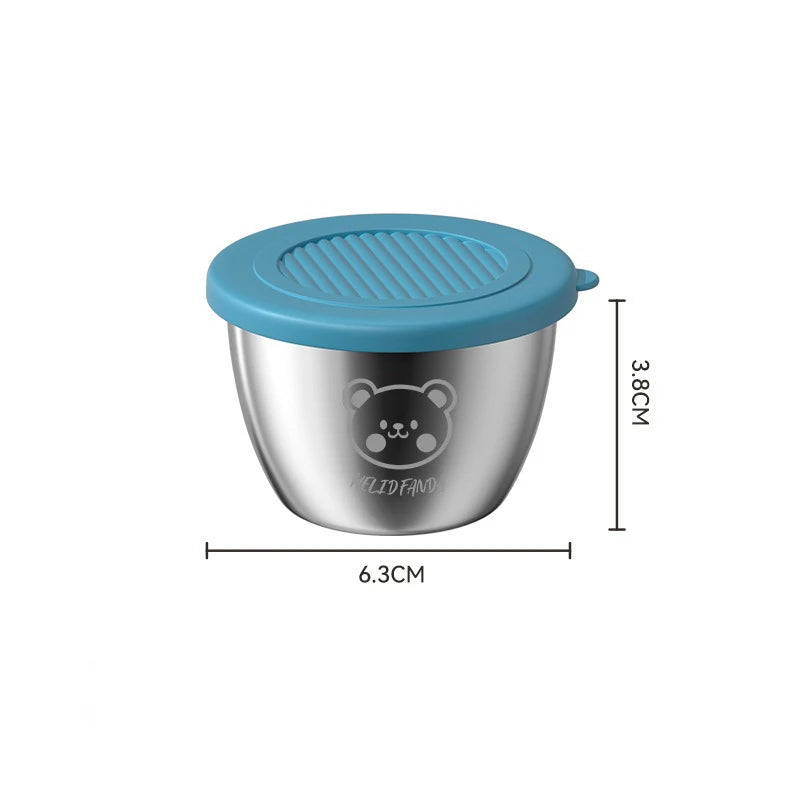 1pc Salad Dressing Container With Lid Reusable Stainless Steel Cup And Leakproof Silicone Lids For Lunch Box And Picnic