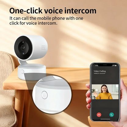 WIFI Tuya Camera Indoor 5MP Baby Monitor Two Way Talk 4X Zoom PTZ 360°  Surveillance Cameras Support Alexa Google Smart Life