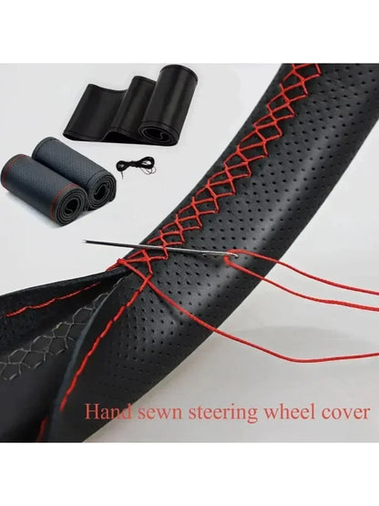Car Steering Wheel Braid Cover Black Artificial Leather For Volkswagen VW Golf 7 Mk7 Touran Up New Polo Jetta Passat B8 Tiguan