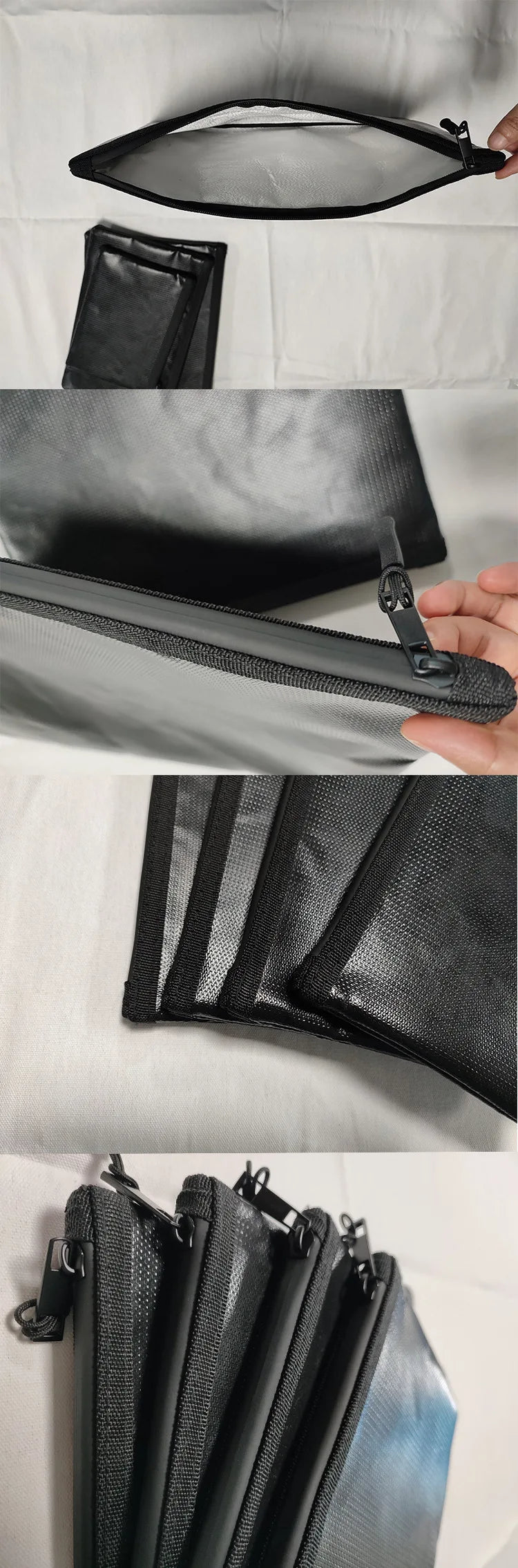 XL/L/M/S Fireproof Waterproof Document Bag Fire Safe Storage Pouch with Zipper Cash File Envelope Holder for H