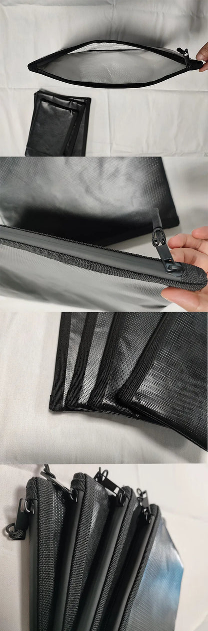 XL/L/M/S Fireproof Waterproof Document Bag Fire Safe Storage Pouch with Zipper Cash File Envelope Holder for H