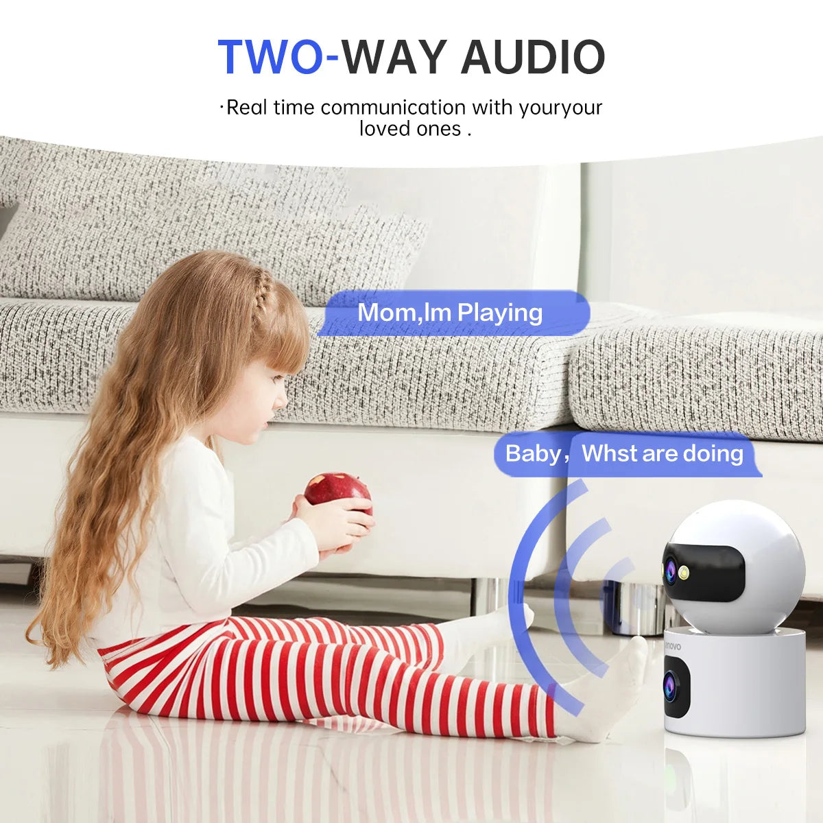 Lenovo 4K IP Camera 5G WiFi Dual Lens Smart Home Auto Tracking CCTV Camera Wireless Surveillance Camera Security Baby Monitor
