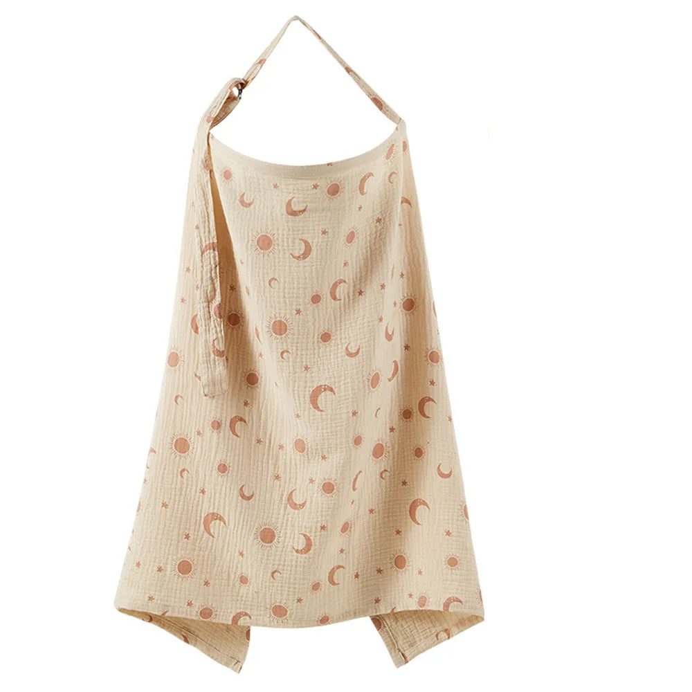 2025 Muslin Nursing Covers for Breastfeeding, Privacy Breast Feeding Cover with Arch Neckline for Mom and Baby Nursing Apron