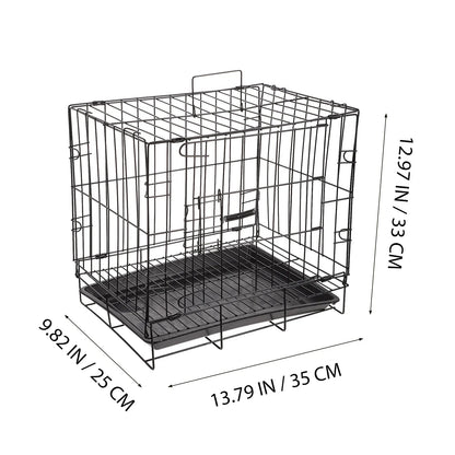 Dog Crate - Single Door Portable Puppy Dog Cage, Metal Wire Pet Kennel with Secure Lock, Leak-Proof Pan Tray, Foldable Design for Dogs Pets Indoor Training and Outdoor Travel