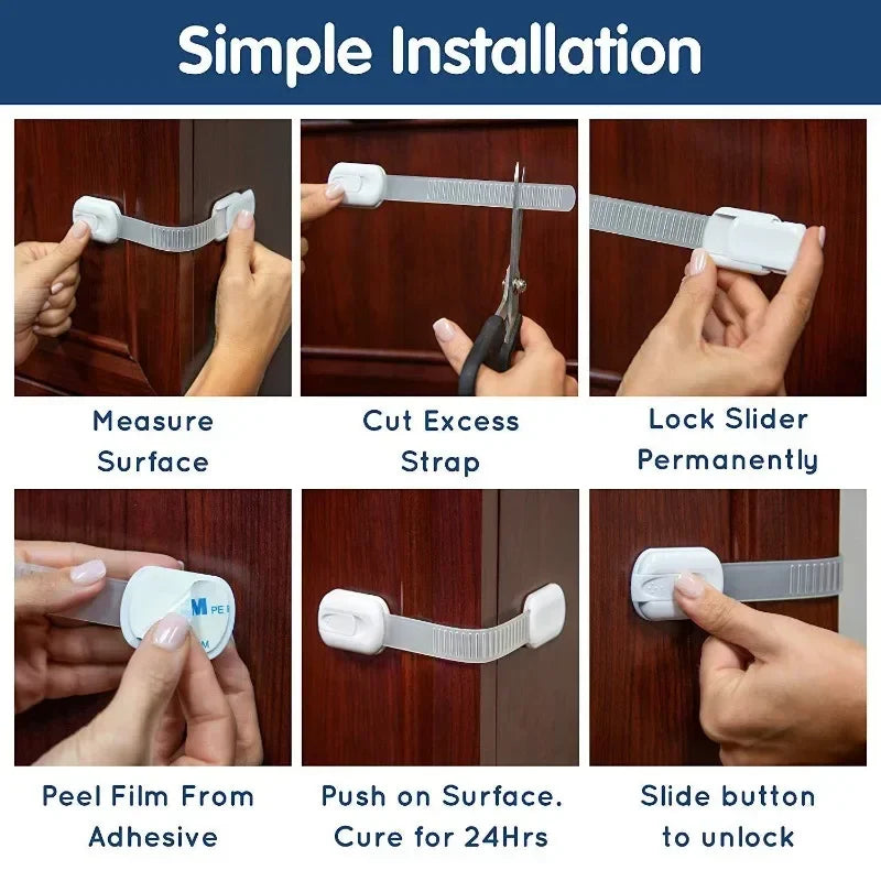 No Drill Furniture Anchors for Baby Proofing, Anti-Tip Adjustable Straps, Strong Adhesive Backing 12 pcs