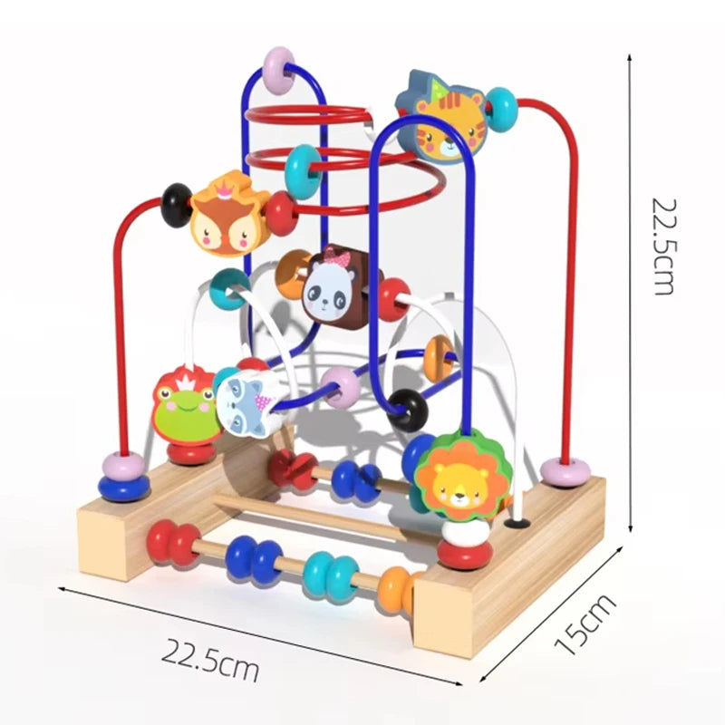 Montessori Baby Toys Wooden Roller Coaster Bead Maze Toddler Early Learning Educational Puzzle Math Toy for Children 1 2 3 Years