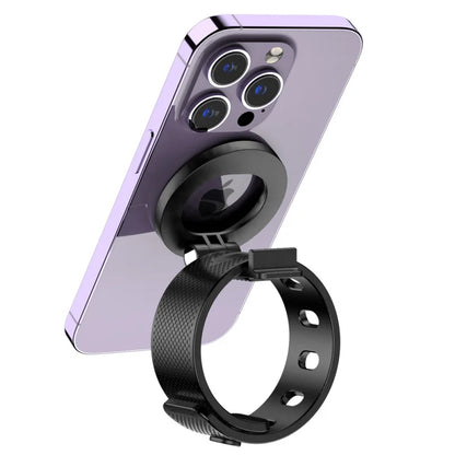 Magnetic Phone Holder for Stroller, Shopping Cart & Golf Push Cart | Handlebar Phone Mount for MagSafe | Strap with Strong Magnet for Mag Safe | Stroller Accessories for Uppababy, Nuna, Bugaboo