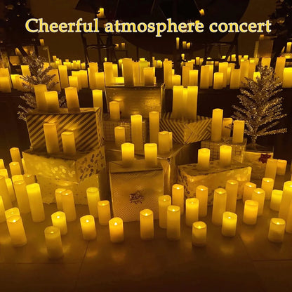 10-240pcs Battery Operated Flickering LED Pillar Candles with Remote and Timers Fake Flameless Candle for Wedding/Holiday Decor