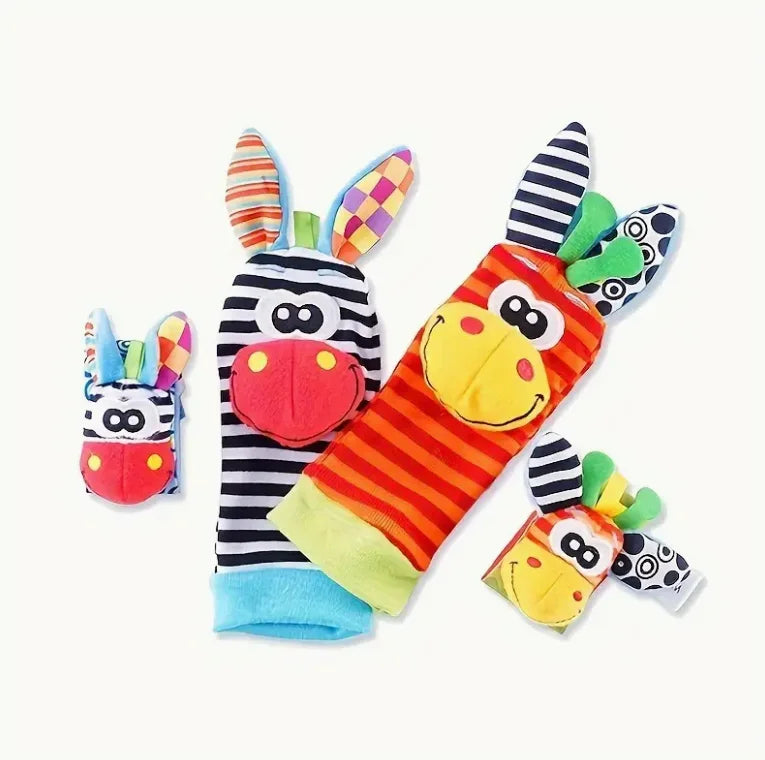 Baby Wrist Rattle Socks and Foot Finder Set, Perfect Baby Toys for 0-12 Months Newborn Boys and Girls As Shower Gifts