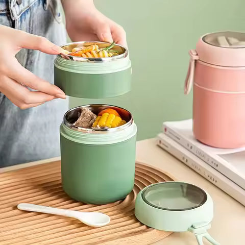 630/1000ml Food Thermal Jar Insulated Soup Cup Thermos Containers Stainless Steel Lunch Box Thermo Keep Hot for School Children
