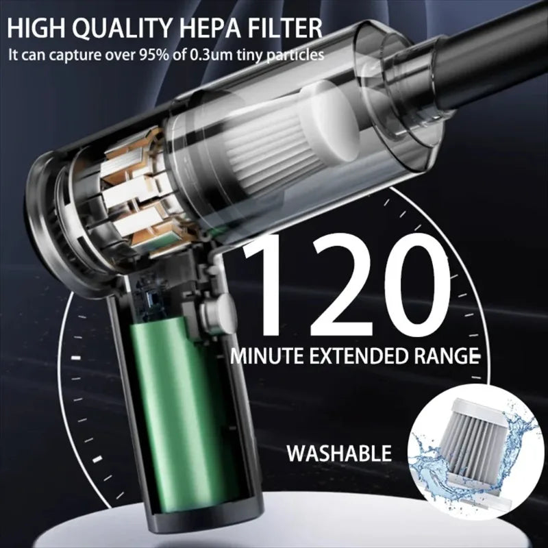 3-in-1 Vacuum Cleaner USB Charging Portable Suction And Blowing Function for Small Car And Household Use