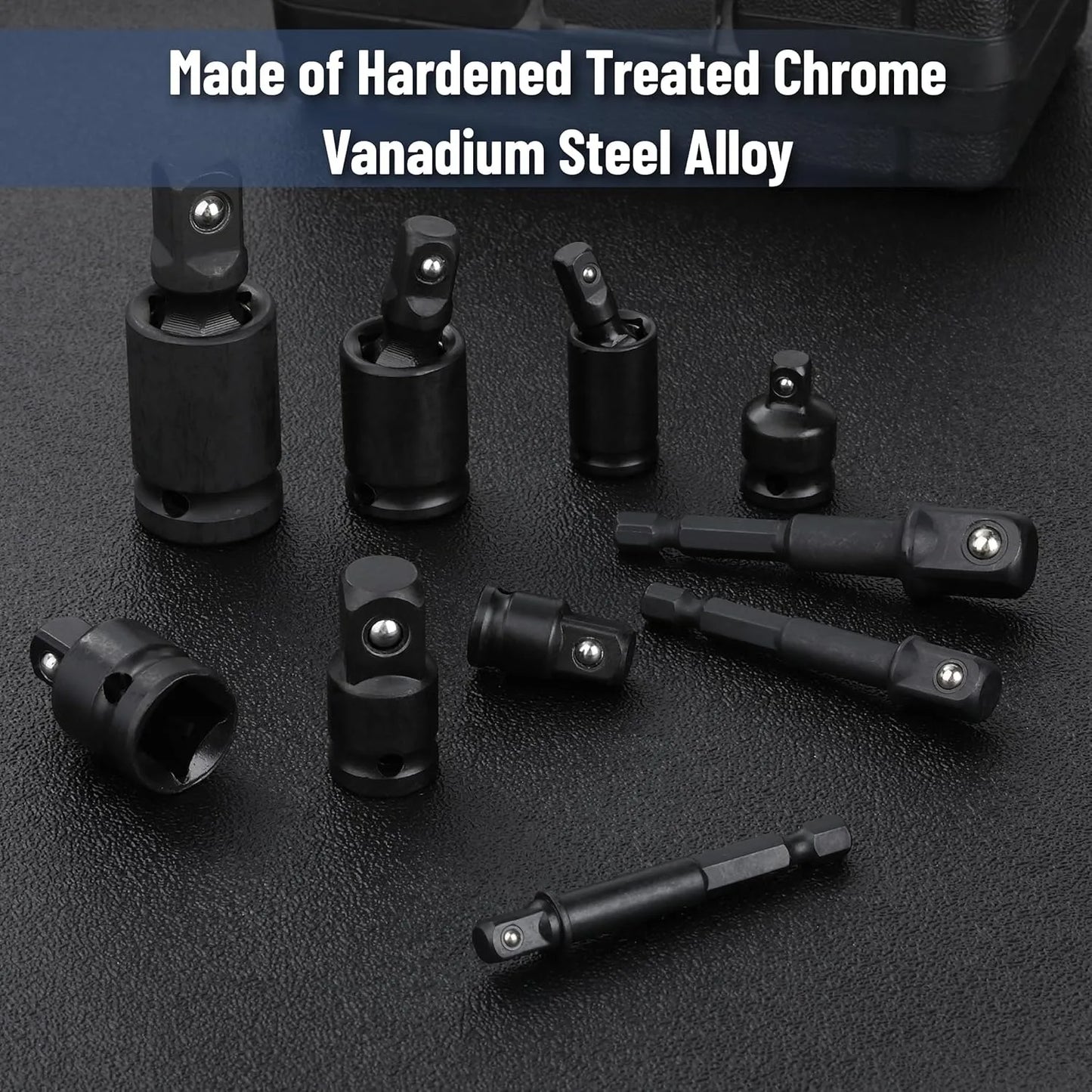 4/6/8/10 Impact Socket Wrench Adapter Set Professional 1/4 3/8 1/2 3/4 Inch Square Drive Adaptor Reducer Spanner Tool ﻿with Case