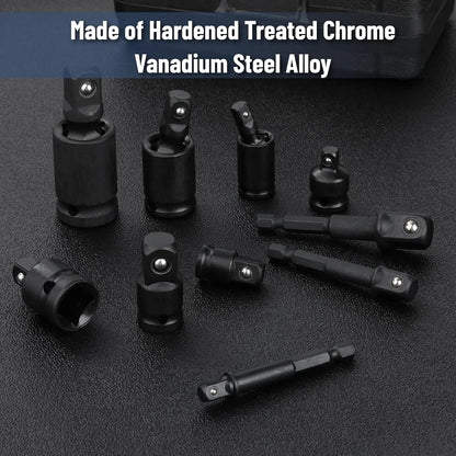 4/6/8/10 Impact Socket Wrench Adapter Set Professional 1/4 3/8 1/2 3/4 Inch Square Drive Adaptor Reducer Spanner Tool ﻿with Case