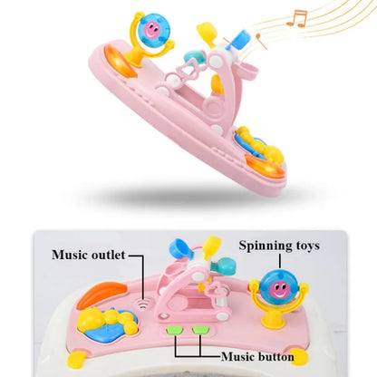 Baby Walker, 5-in-1 Baby Walkers for Boys and Girls 6-12 Months with Bouncer, Removable Footrest, Feeding Tray & Music, Foldable & Adjustable Activity Walker for 6-18 Months Toddler Infant