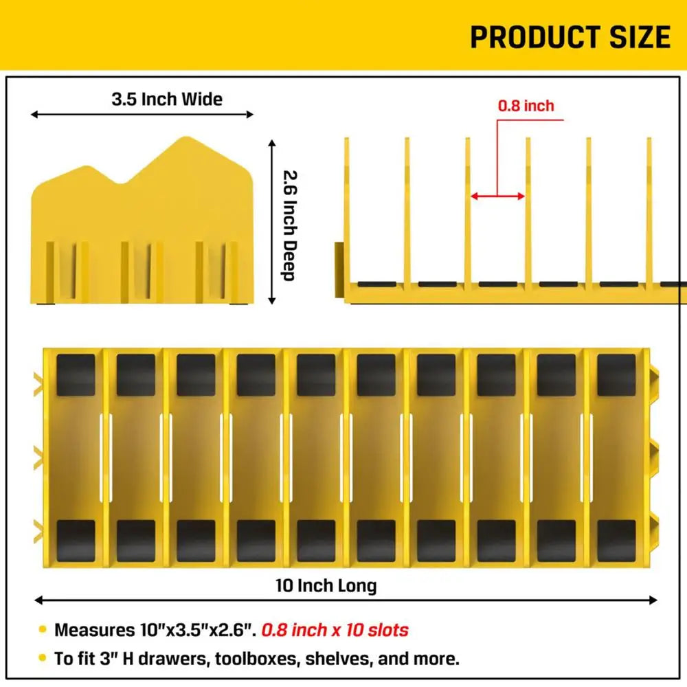 10PCS Modular Wrench Organizer Wrench Holder - Wrench Tool Organizers for Tool Drawer Storage, Wrench Storage Set with Metric & SAE Label, Wrench Rack Tool Gift for Professional Mechanics Men