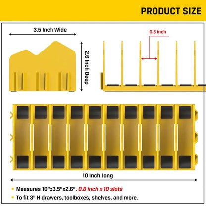 10PCS Modular Wrench Organizer Wrench Holder - Wrench Tool Organizers for Tool Drawer Storage, Wrench Storage Set with Metric & SAE Label, Wrench Rack Tool Gift for Professional Mechanics Men