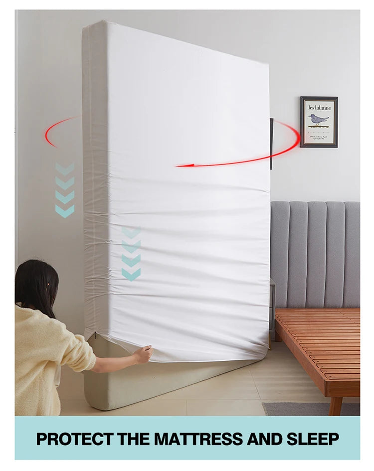 Waterproof Mattress Protector with Zipper Soft & Breathable & Noiseless Antibacterial, Anti-mite Mattress Cover , Queen/King