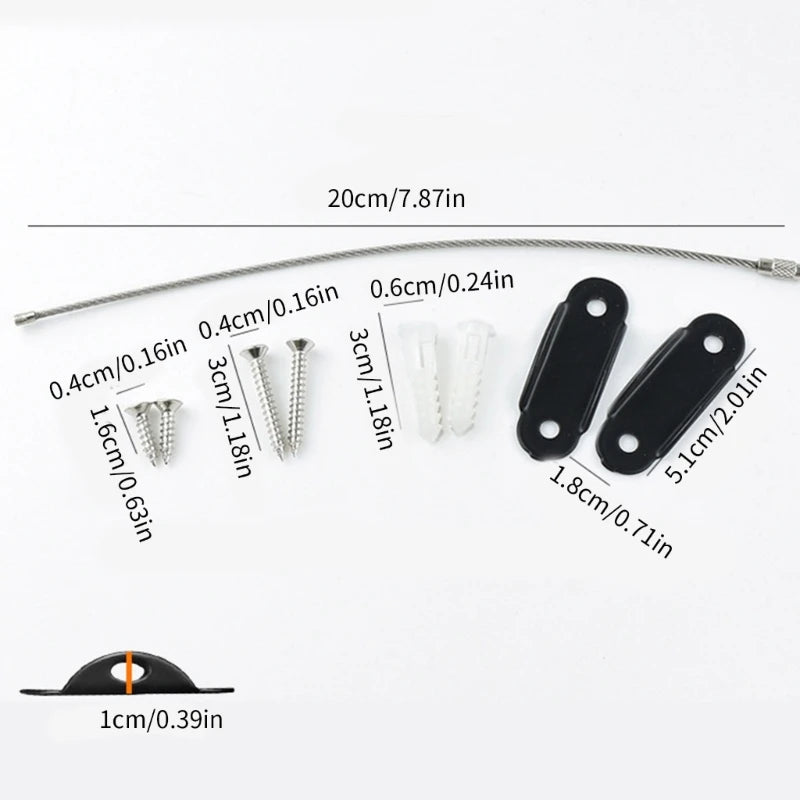1Set Furniture Straps Baby Proofing Metal Anti Tip Furniture Anchors Kits Secure X90C