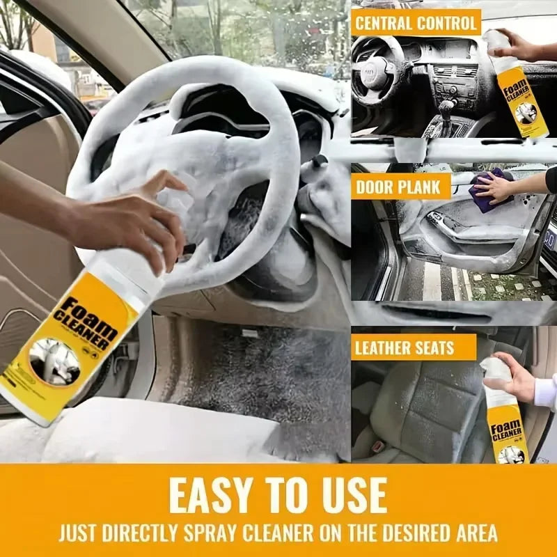 Multi-function Foam Cleaning Spray,suitable for Car Interior, Plastic Dashboard, Steering Wheel, Decontamination, Seat Cleaning