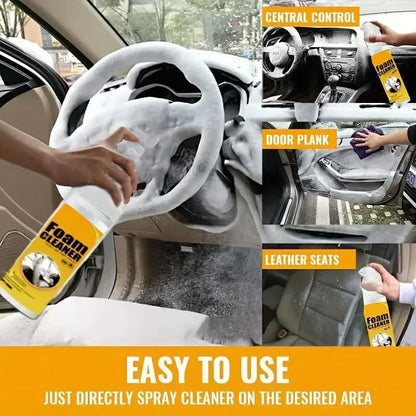 Multi-function Foam Cleaning Spray,suitable for Car Interior, Plastic Dashboard, Steering Wheel, Decontamination, Seat Cleaning