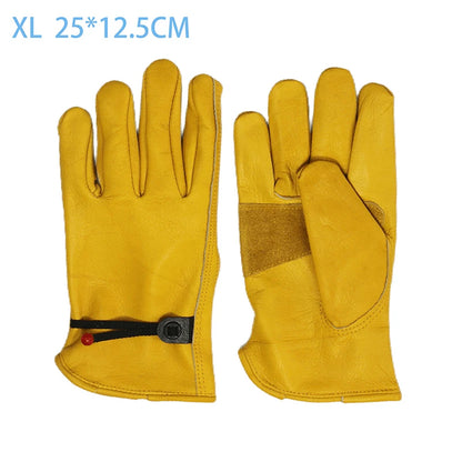 Men's HydraHyde Leather Winter Work Gloves | Water-Resistant | Insulated Cow Leather Work Glove Soft Cowhide Welding Security Protection Gloves Workers Mechanic Driver Hunting Driving Farm Garden Glove