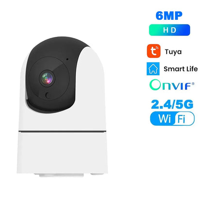 Tuya 5G WiFi IP Camera Indoor 6MP Wireless Security Surveillance Camera Auto Tracking Baby Monitor IR Night Vision 6x Zoom Cam