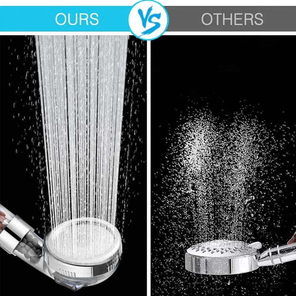 Filtered Shower Head with Handheld, New 3 Functions High Pressure SPA Water Saving Handheld Rainfall Anion Filter Shower
