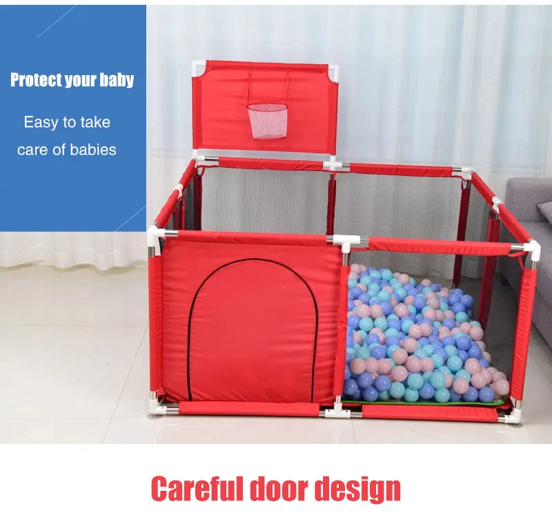 Playpens for Baby with Pull Rings Indoor Baby Playground Kids Balls Pool  Activity Fence Baby Games Park Child Safety Barrier