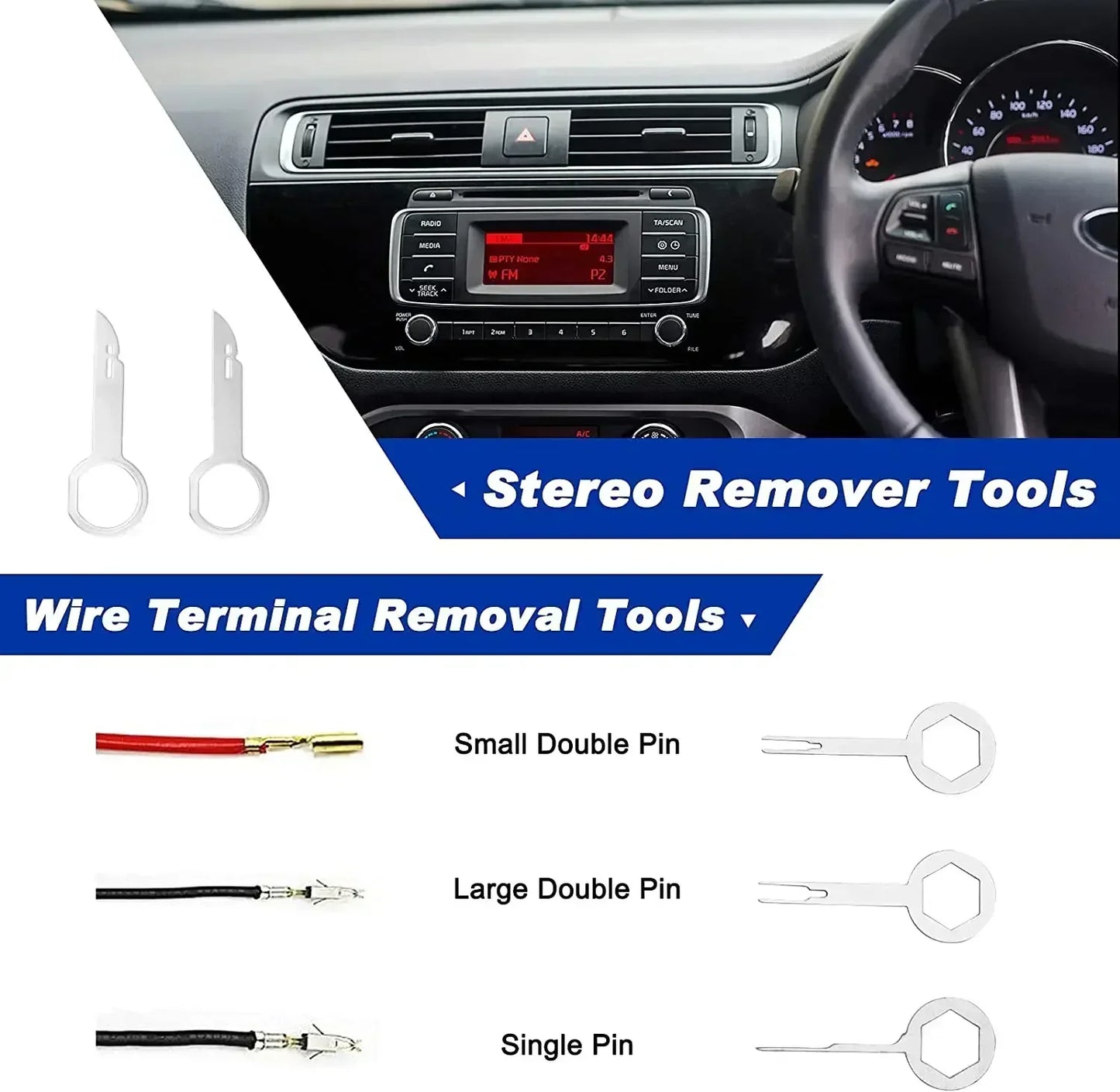 Car Interior Trim Removal Tool Kit, Auto Plastic Clips Puller Set for DIY Panel Disassembly